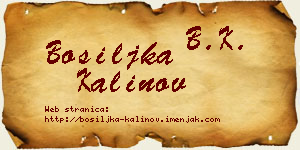 Bosiljka Kalinov vizit kartica